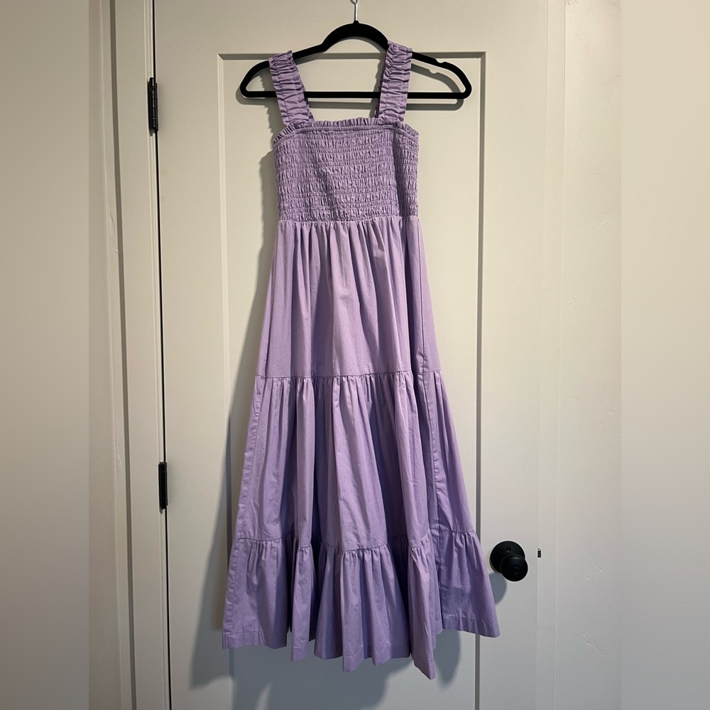 Abercrombie & Fitch Smocked Purple Midi Dress